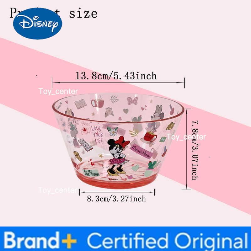 Disney 1pc cartoon Minnie Mouse AS plastic transparent plate bowl family dinner and birthday party gift tableware H260302