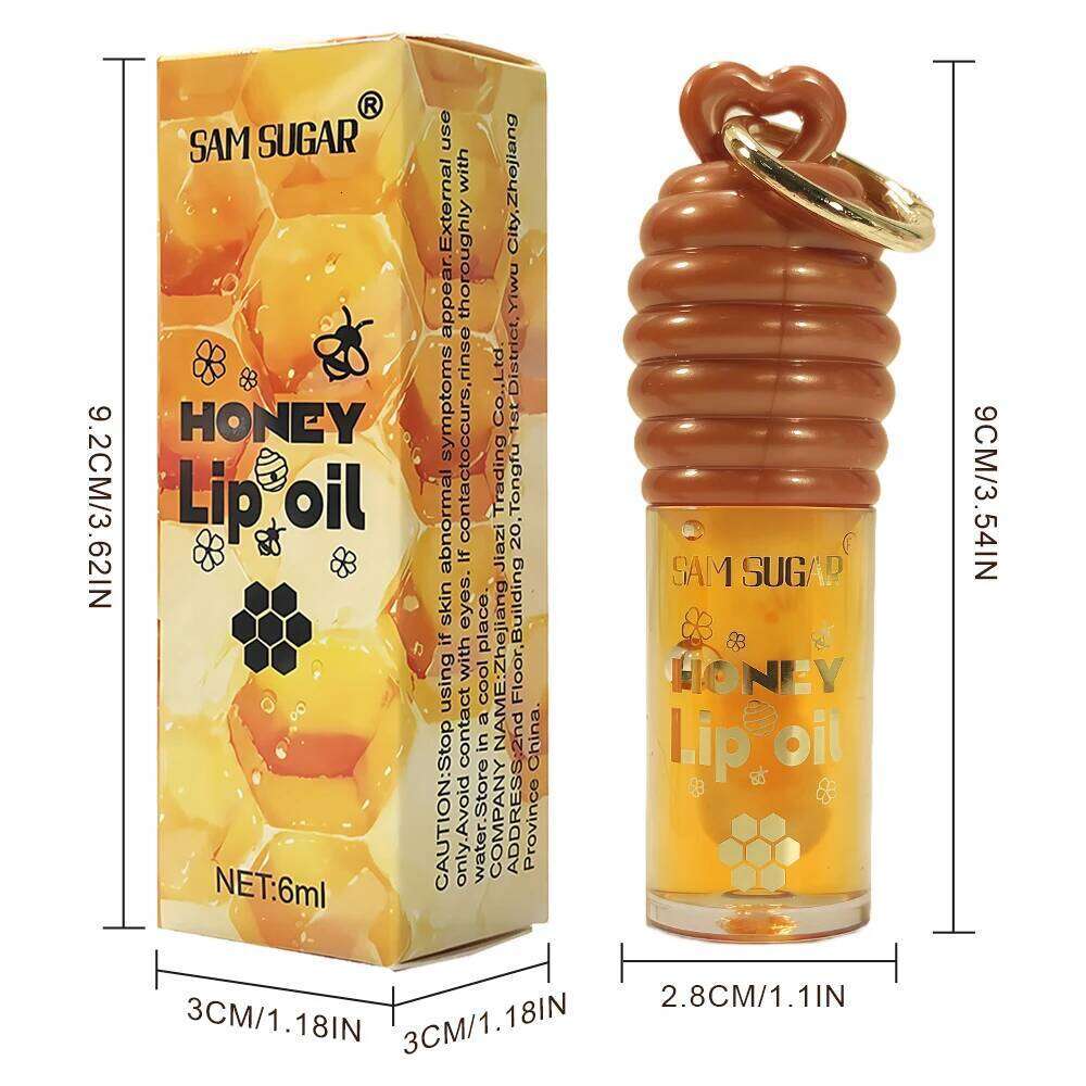 SAM SUGAR 2-Color Honey Oil Long-Lasting Moisture, Reduces Lines Transparent Hydrating Lip Gloss H260302