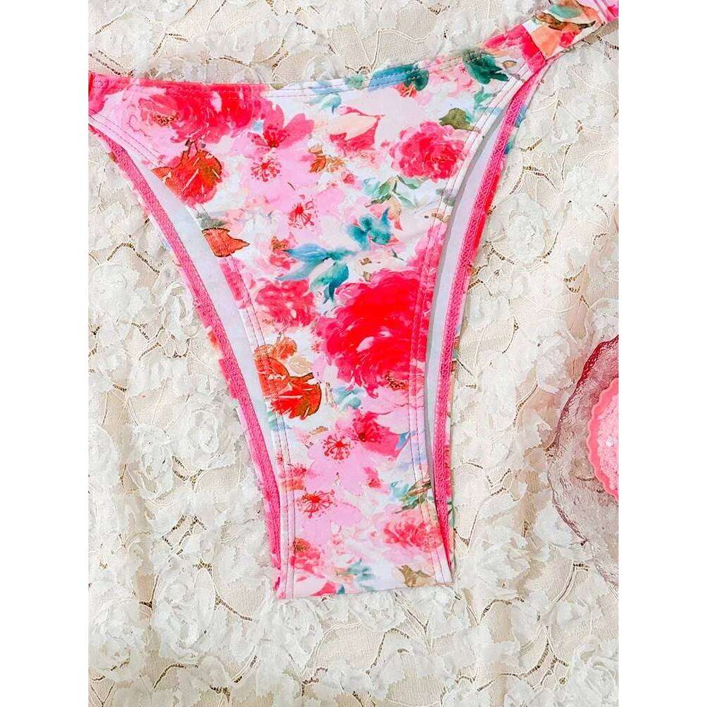 AOTVOTEE Sexy Strapless Print 2 Piece Women Split Swimsuit Beach Backless 2025 New Summer Swimwear Bikini Set Z260301