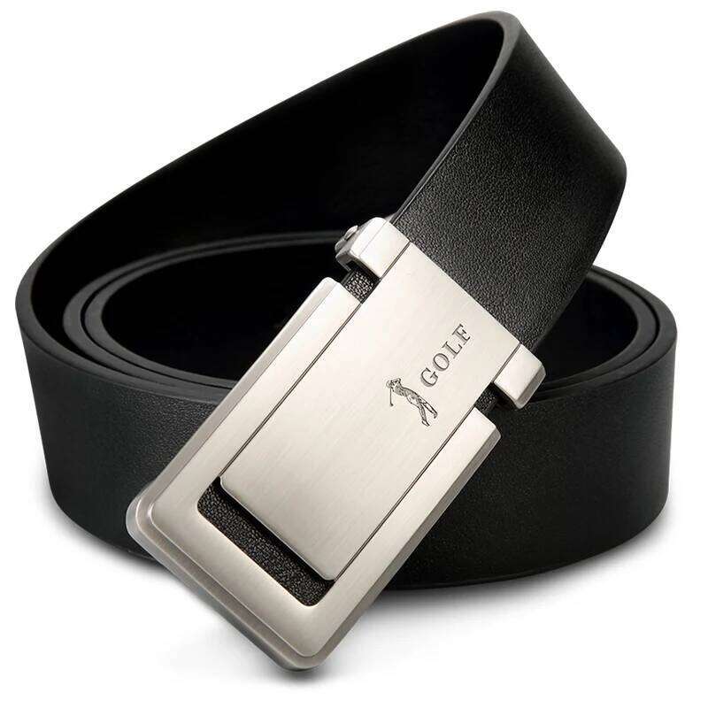GOLF Genuine Leather Men's Casual Trend Cowhide Youth Plate Buckle Business Pant Belt S260228