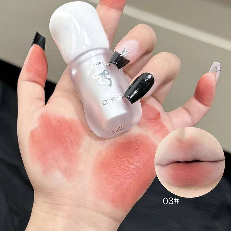 QIBEST Soft Mist Mousse Glaze Velvet Matte Holding Makeup Not Easy to Sticky Lip Mud Korean Cosmetics Lipstick H260302