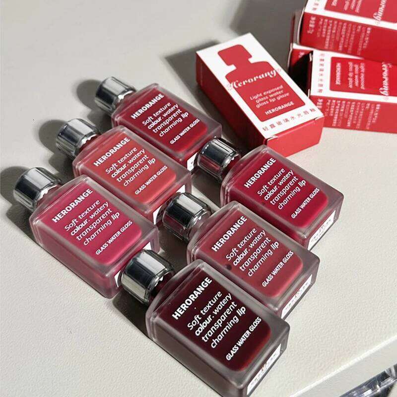 HERORANGE Light Glass-Like Lip Lacquer - Mirror Shine, Hydrating Formula; Smudge-Proof, Long-Wear, and Skin-Brightening H260302