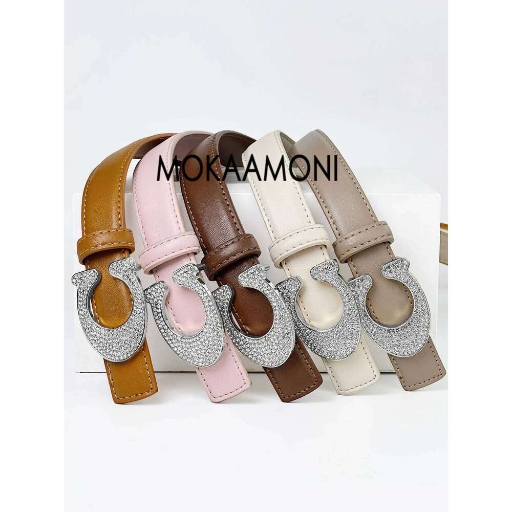 Women's Solid Color PU Belt Fashion Buckle Design Versatile Accessory Jeans Shorts Suitable for Any Occasion S260228