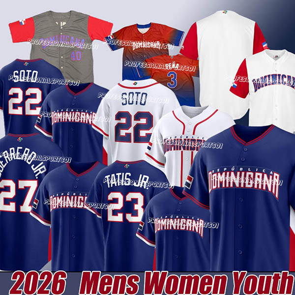 27 Vladimir Guerrero Jr. Team Dominican Republic Baseball Jerseys 2026 World Baseball Classic Jersey Fernando Tatis Jr. Juan Soto WBC Ketel Marte Manny 2025