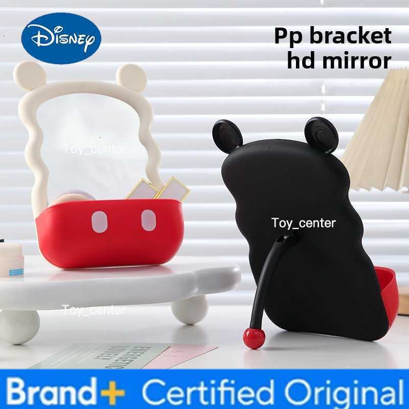 Disney Mickey Desktop Makeup Mirror with Storage Box Student Portable Cosmetic Mirrors Dormitory Creative Standing Makeup Mirror H260302