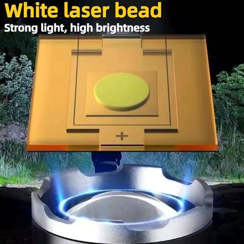 Ultra Bright White Laser LED Flashlight Zoomable USB Rechargeable Long-range Waterproof Torch for Outdoor Camping Adventure Z260301