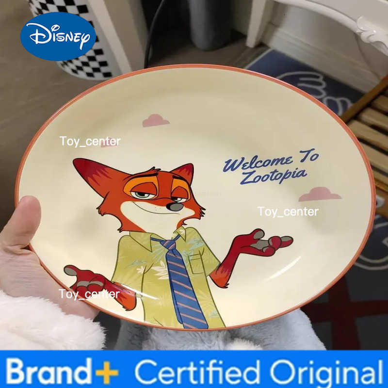 Disney Anime Cartoon Ceramic Tableware Set Zootopia Nick Wilde Household Fox Tableware Ceramic Cute Rice Bowls Dishes Plate Deco H260302