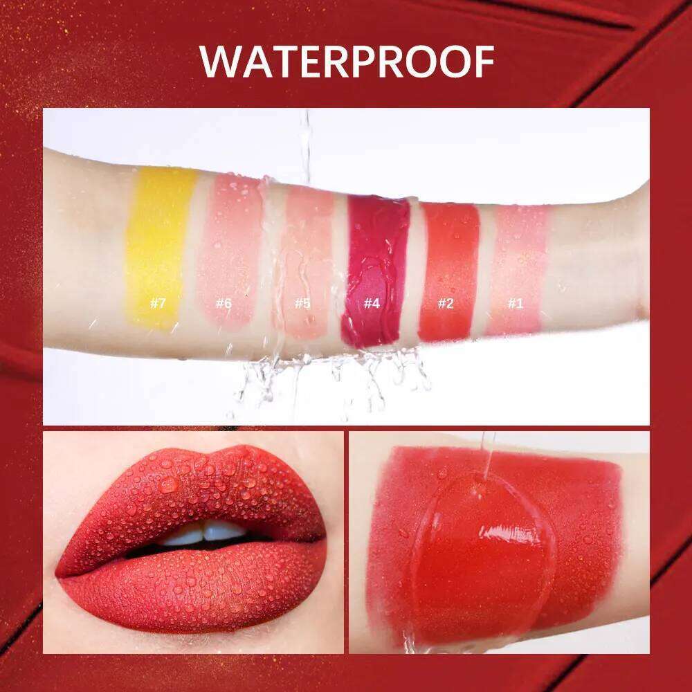 6pcs Matt Lipstick Set Gold Brick Matte Red Pink Waterproof Long Lasting Lip Tint Girl Lipsticks for Girls Woman Pack H260302