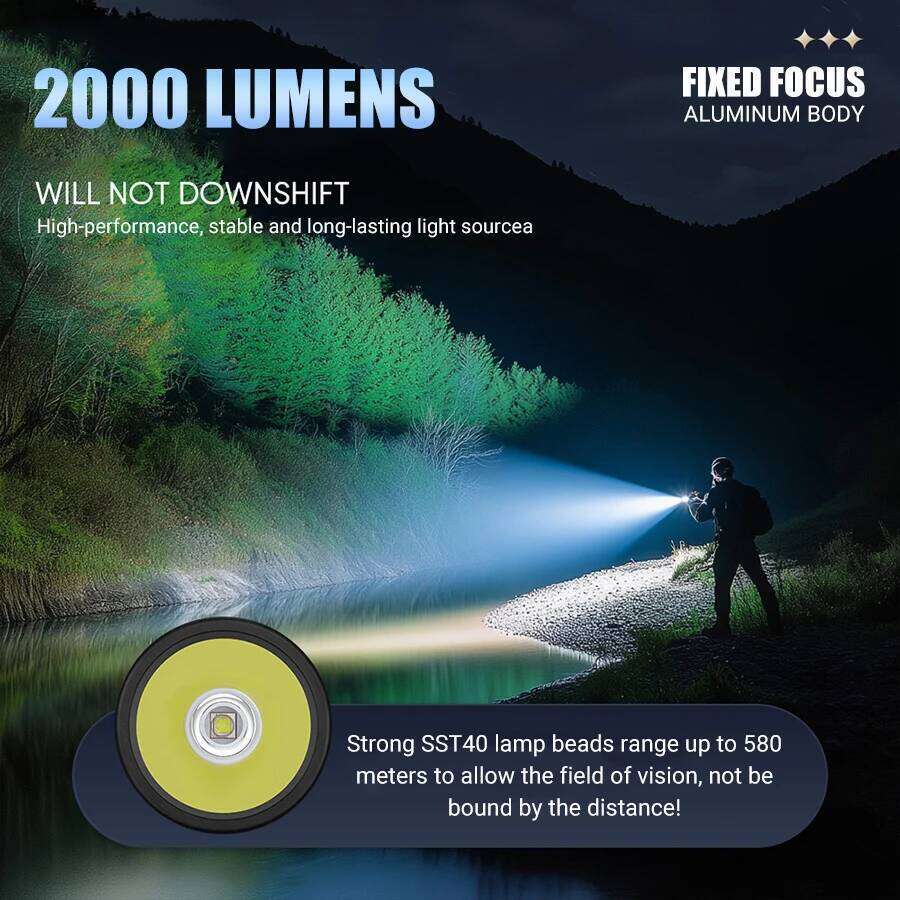 YEMAO G40 2000lm Flashlight USB C Rechargeable SST40 LED 217000 Torch Portable Powerful Bright Flashlights with Power Indicator Z260301