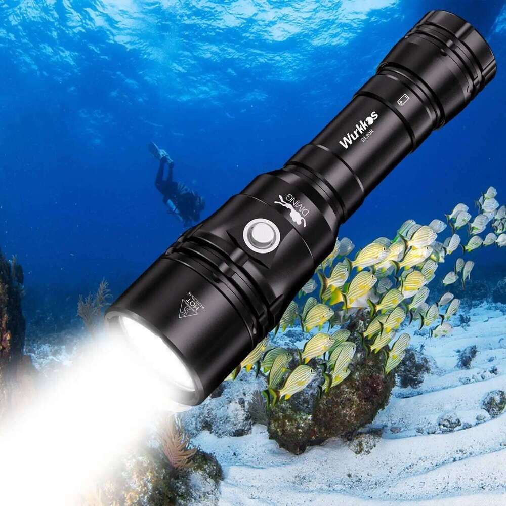 Wurkkos DL20R USB C Rechargeable Diving Light Powerful 3200lm XHP50.2 18650 Flashlight with Magnetic Control Switch Z260301