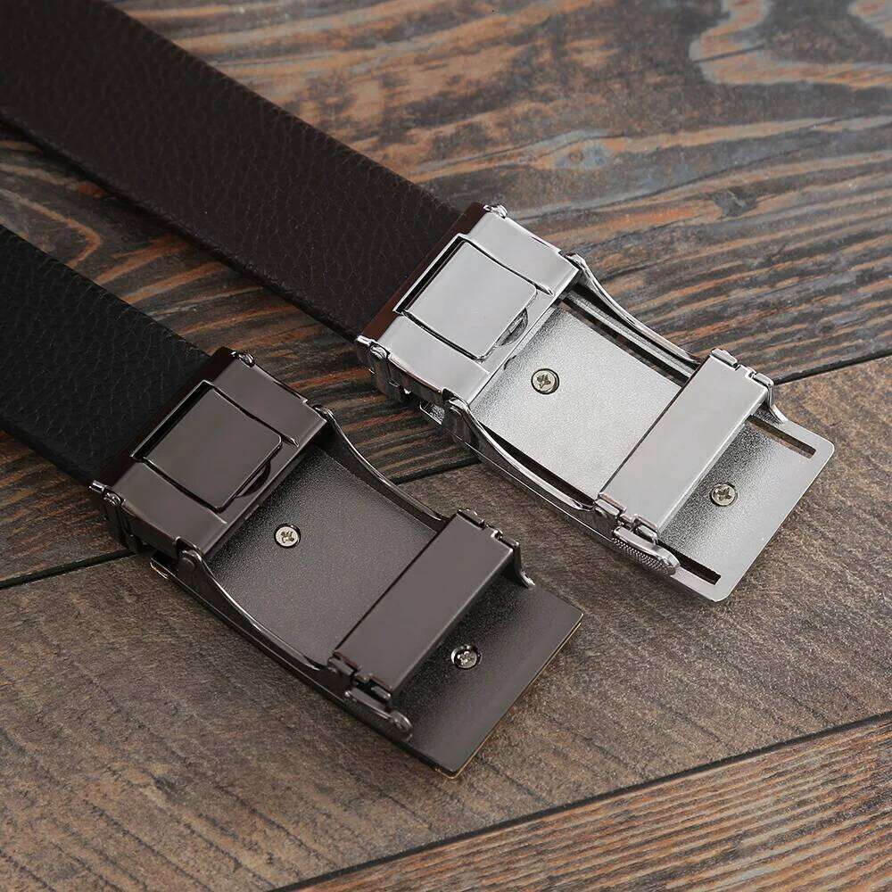 2022 New Luxury Genuine Men's Automatic Buckle Cowhide Leather Belt High-end Youth Business All-match Waistband S260228