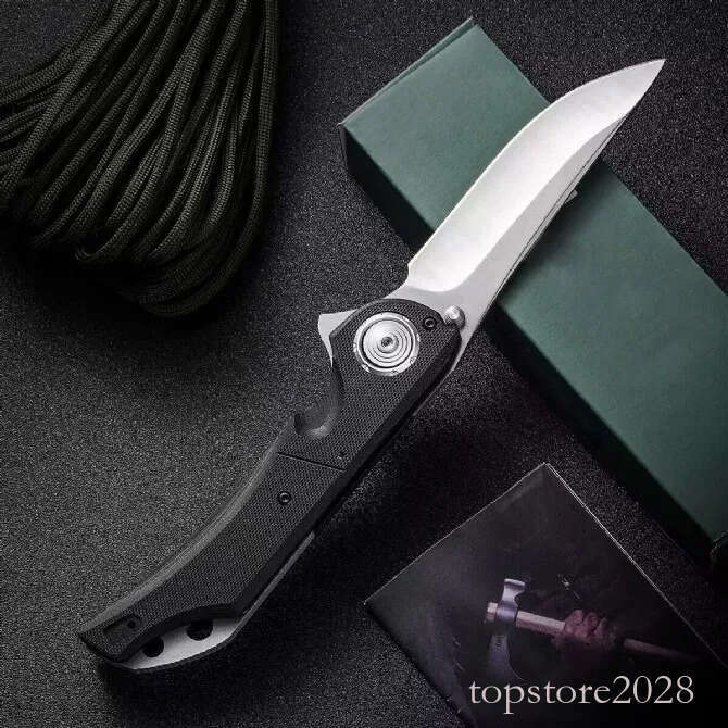 High Quality C5401 Large Flipper Folding Knife D2 Satin Drop Point Blade G10/Stainless Steel Sheet Handle Ball Bearing Fast Open EDC Pocket Folder Kni