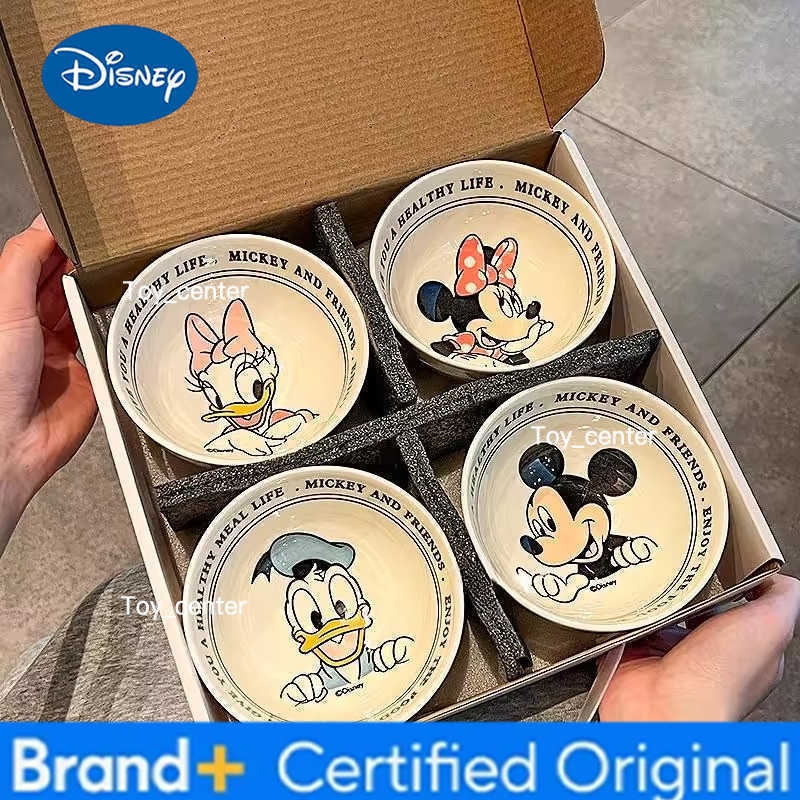 Disney New BeastKingdom Minnie Daisy Personality Periphery Ceramic Bowl Couple Home Tableware Soup Bowl Set Exquisite Gifts H260302