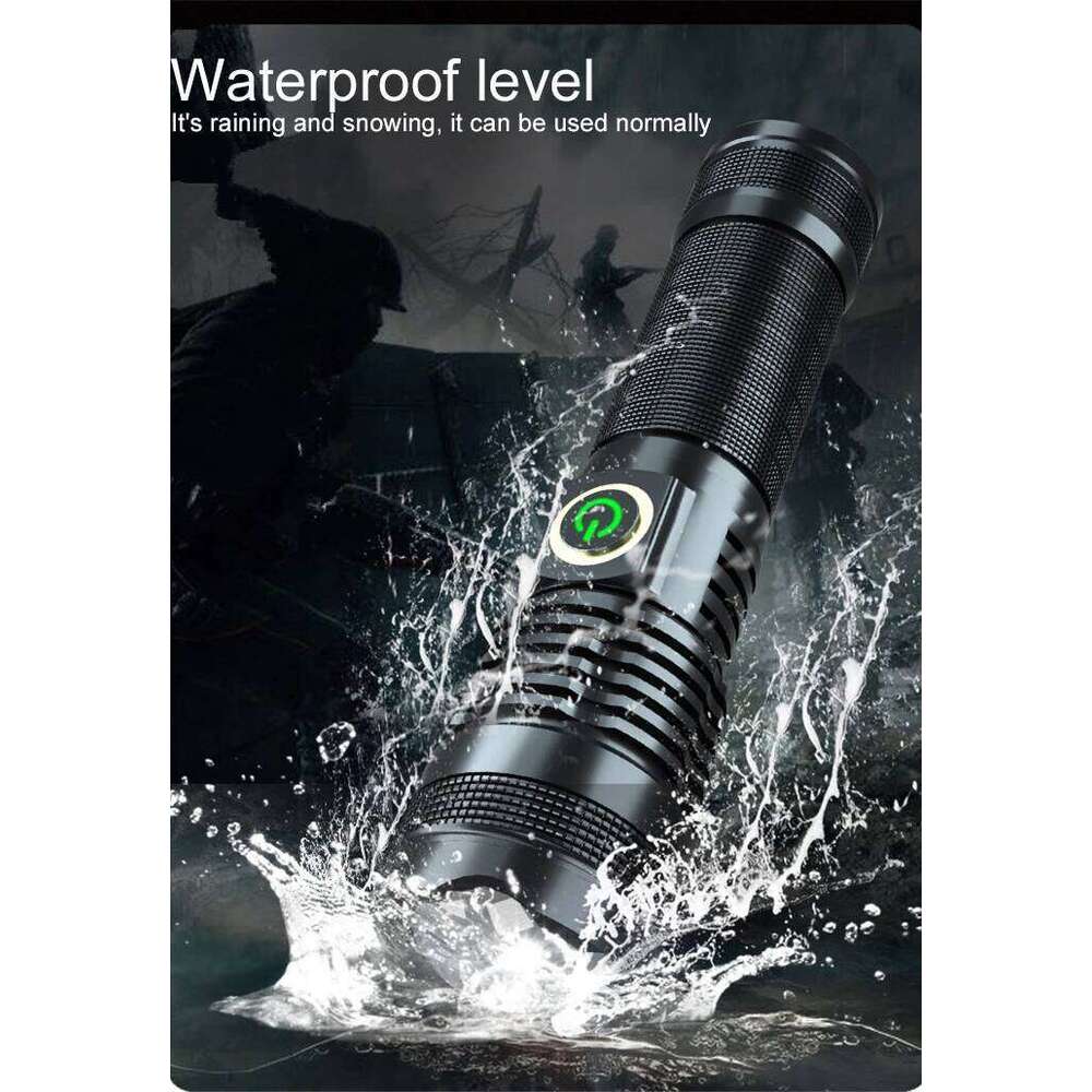Pocketman XHP50 LED 18650 Rechargeable Flashlights Waterproof Zoomable Torch for Camping Hiking Fishing Adventure Z260301