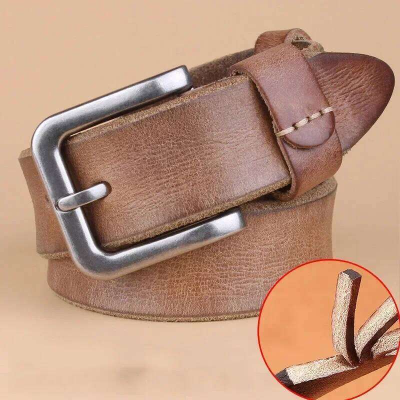 2024 High Quality Belt Men's Genuine Top Layer Pure Leather Pin Buckle Jeans Fashion Belts for Men Luxury Designer Brand S260228
