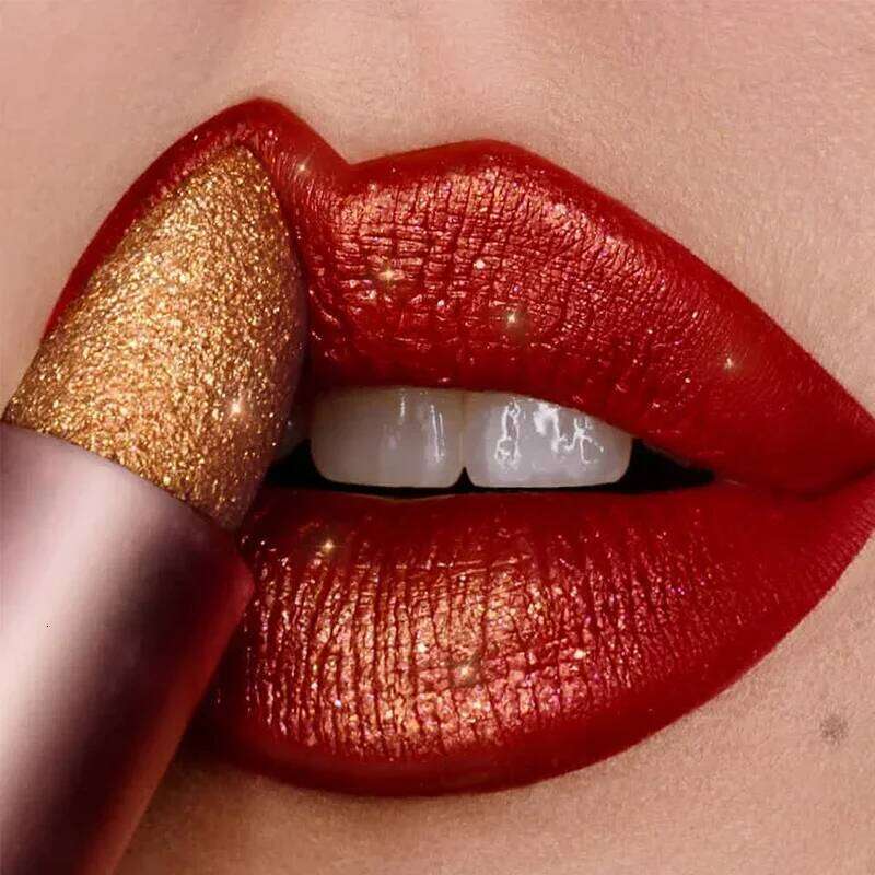 9 Colors Glitter Nude Lipstick Waterproof Long Lasting Non-stick Cup Mermaid Sexy Velve Lip Stick Lips Shimmer Makeup Cosmetics H260302