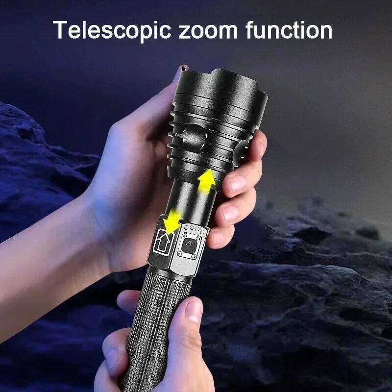 Most Powerful XHP90 LED Flashlight 100000LM USB Rechargeable Zoom Lantern Waterproof Hand Lamp Outdoor Camping Tactical Torch Z260301