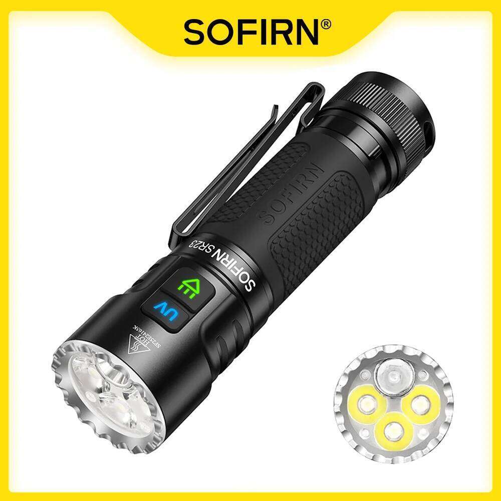 SOFIRN SR23 Dual Flashlight 3300lm White Floodlight&365nm UV Light 21700 USB C Rechargeable EDC lamp with Magnetic Tailcap Z260301