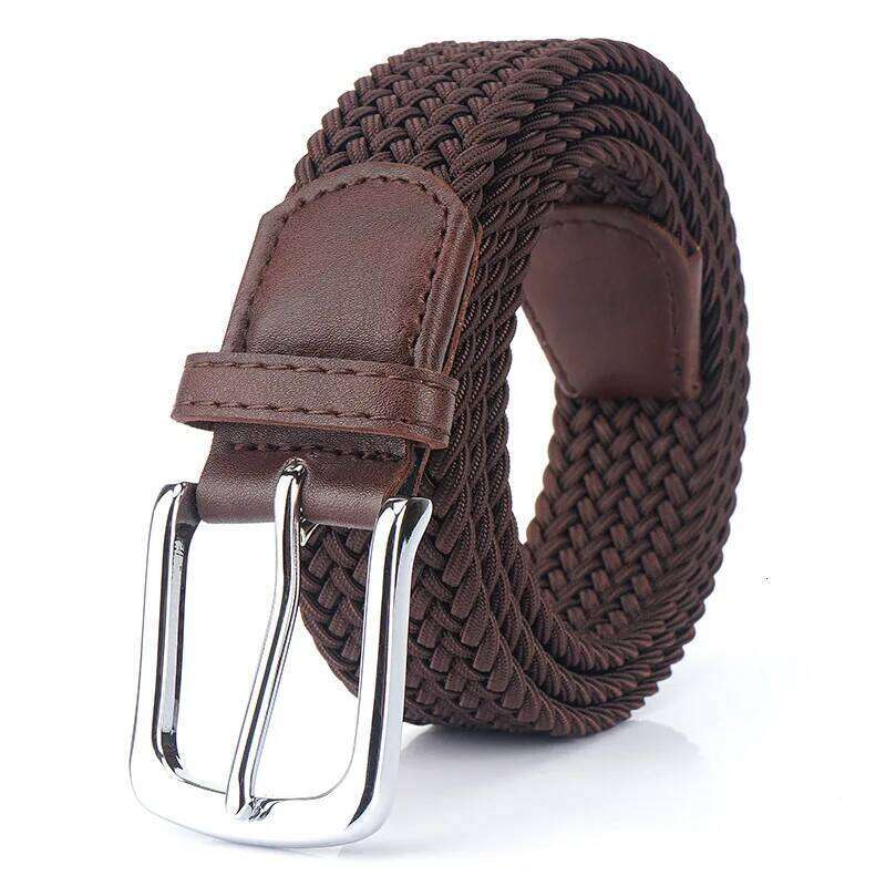 Blue Waist Canvas Braided Elastic Woven Metal Stretch For Men New High Quality Fashion Belt Hot Meta S260228