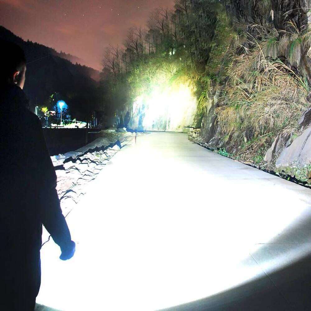 Powerful Flashlight Super Bright Long Range lighting Torch Waterproof Type C Usb Rechargeable Hand Lantern For Outdoors Hunting Z260301