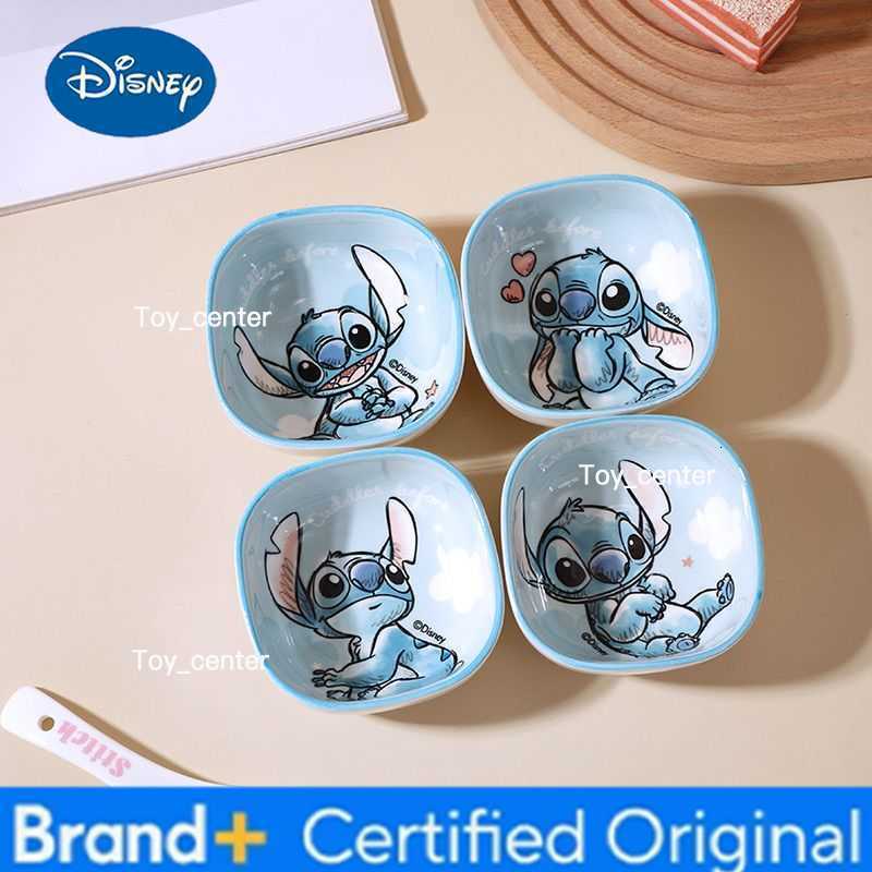 Disney Anime Lilo Stitch Sifang Ceramic Snacks Dipping Rice Bowl Set Ceramic Bowl H260302