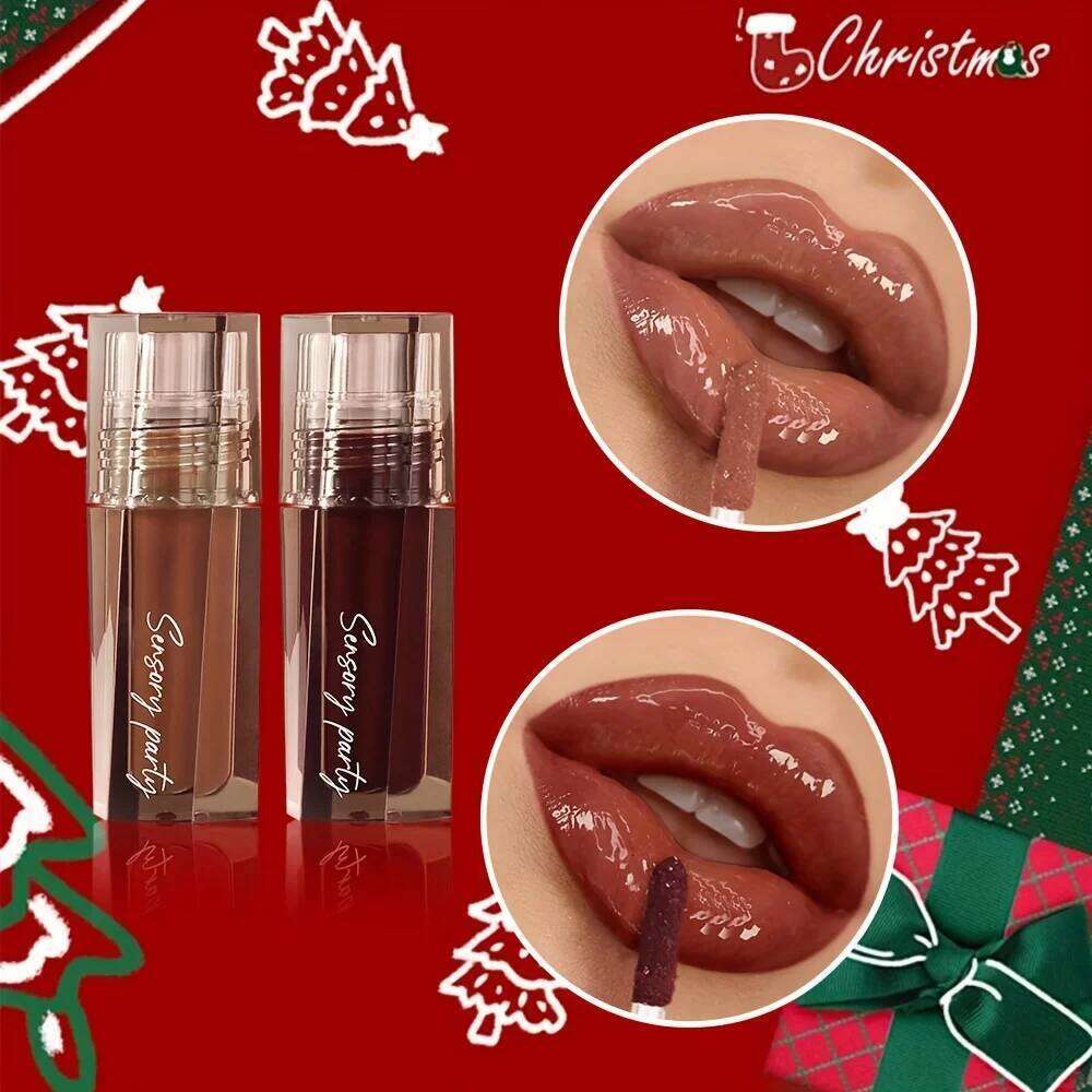 Glossy Liquid Lipstick, High Shine Waterproof Lip Gloss, Long Lasting Moisturizing Berry Tint for Sexy Full Lips H260302