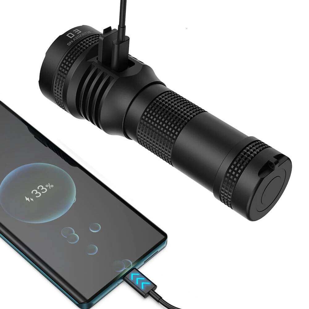 EDC LED Flashlight 26800 Li-ion Type C Rechargeable Lantern 7000 Lumens High Powerful Camping Lamp Outdoor Torch Lightings D3 Z260301