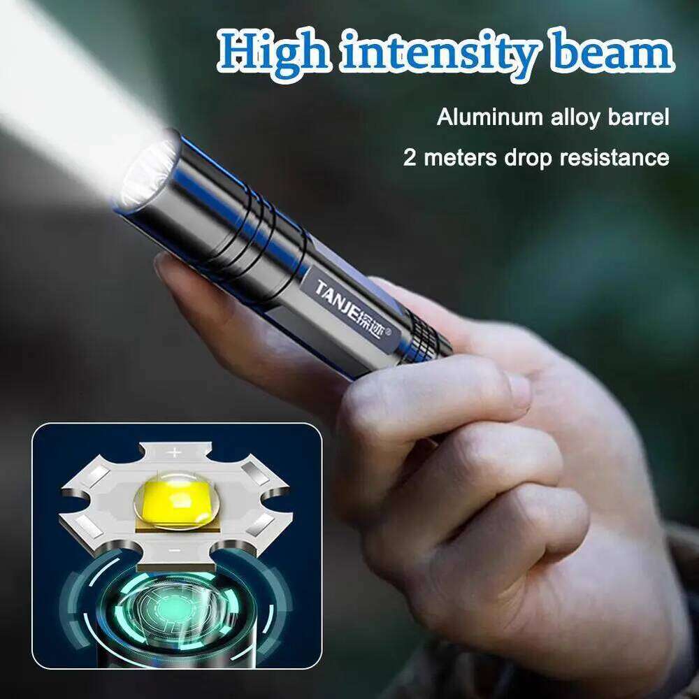 Handheld Flash USB Charging Emergency LED Flashlight Waterproof Mini Super Bright Light 600mAh for Outdoor Hiking Fis E1L8 Z260301