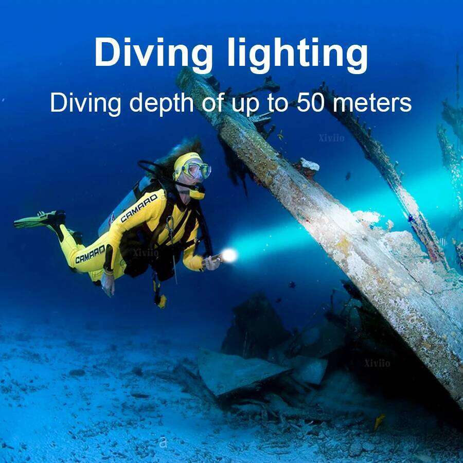 High Power LED Ultra Bright Flashlamp Professional Diving Light IPX8 Waterproof Underwater Torch 4 Modes Fishing Lanter Z260301