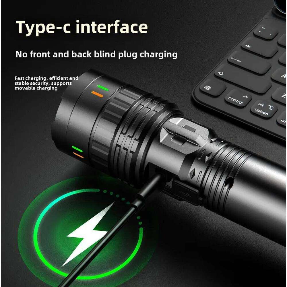 LED flashlight, strong laser cannon, explosive light, ultra long endurance, outdoor charging, portable multifunctional em Z260301