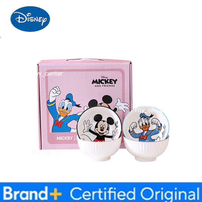 Disney Ceramic Rice Bowl Set 45-Inch Vertical Design Featuring Mickey Minnie Donald Duck Daisy Patterns Household Cutlery Gifts H2603021