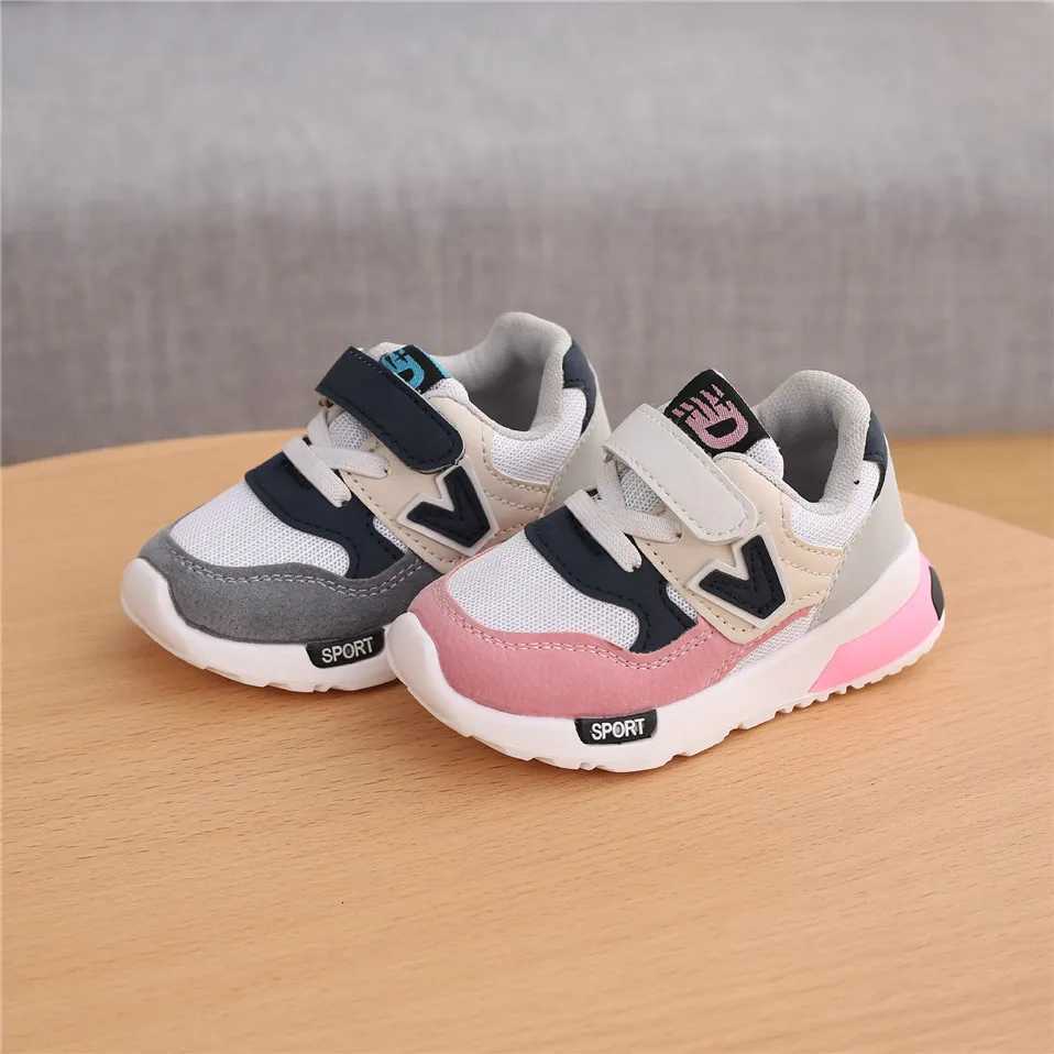 Kids Retro Running Sneakers Breathable Mesh Cushioned Heel Spring Autumn Sports Casual Shoes.T260302