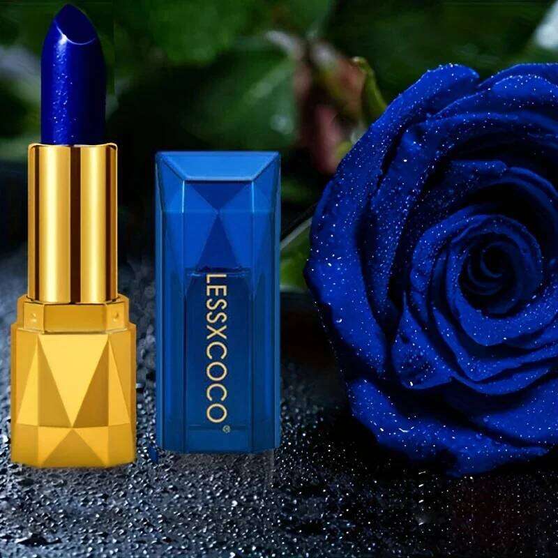 Blue Rose Color Changing Waterproof Magic Temperature Gloss Red Lipstick Lip Care Makeup Base for Women Beauty H260302