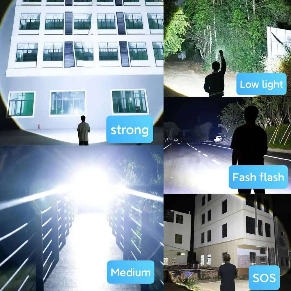 Ultra Bright Outdoor Hand Lantern 96000000LM LED Flashlight High Power Waterproof Rechargeable Flashlights Fishing Camping Lamp Z260301