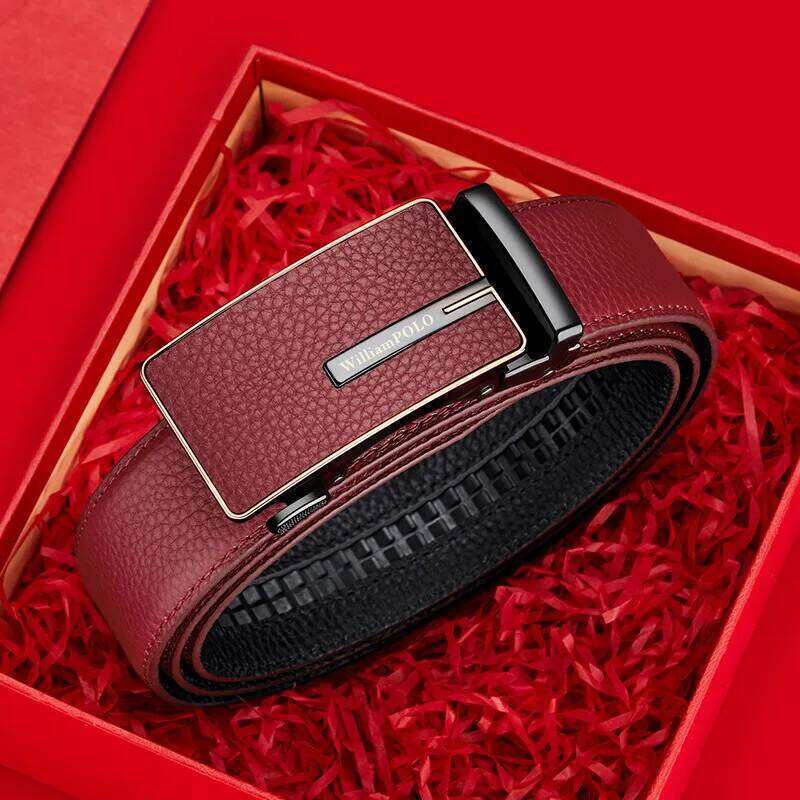 Genuine leather men's automatic buckle fashionable and versatile belt, high-end business belt S260228