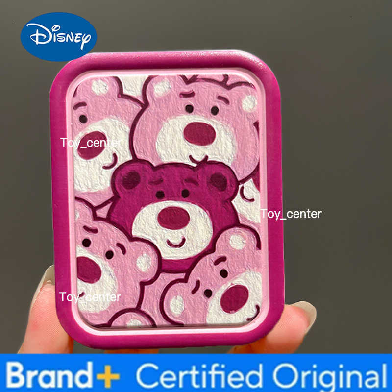 Disney Kawaii Lotso Folding Makeup Mirror Cute Lotso Portable Handheld Makeup Mirror Cartoon Anime Sides Foldable Mirror Gifts H260302