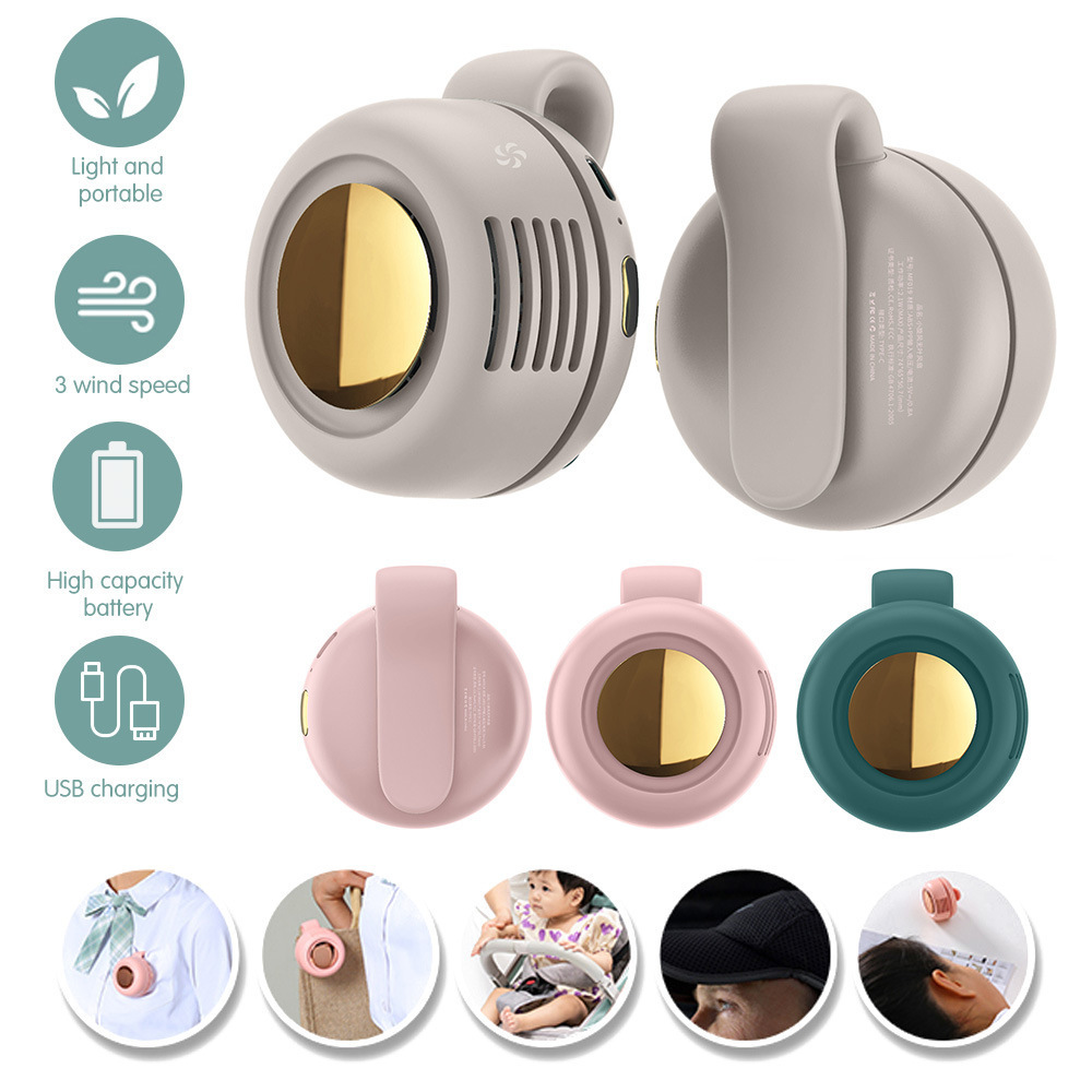 Small cyclone USB small fan clip fan clip collar hanging waist portable snap fan