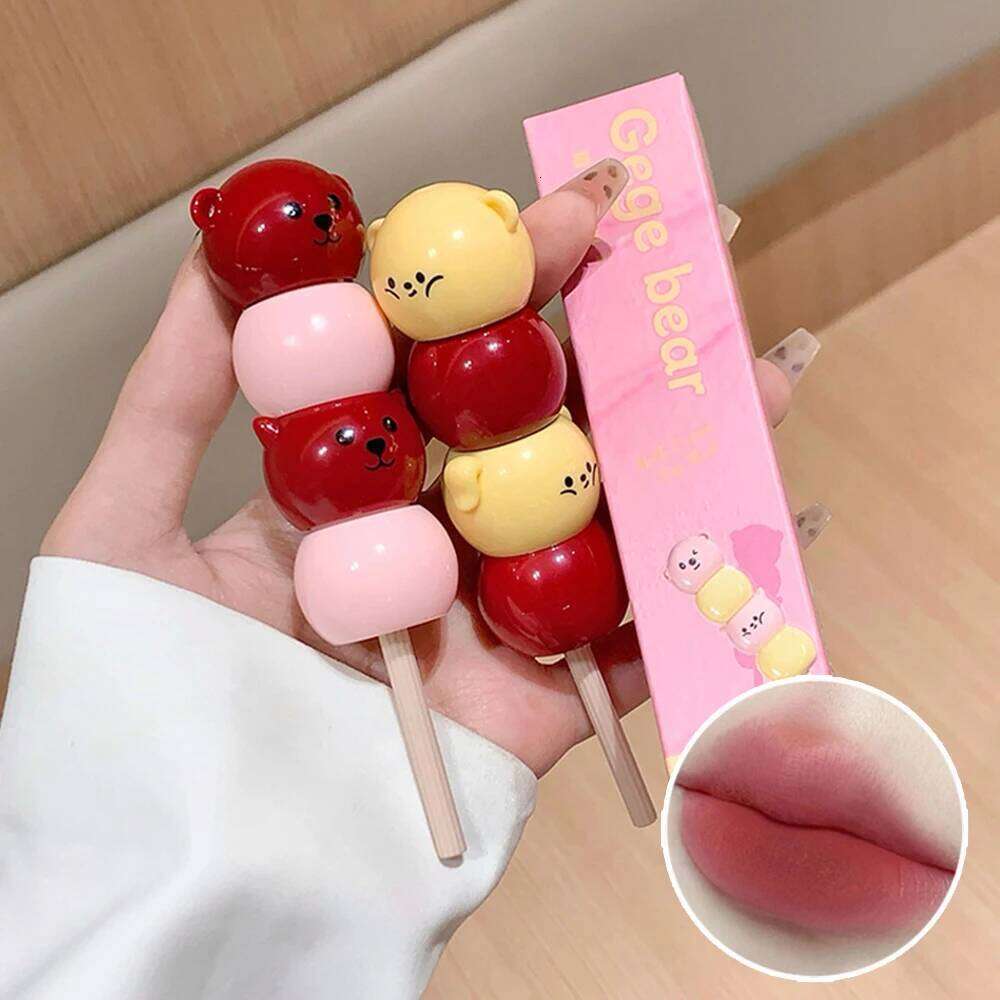 Gege Bear Matte Velvet Cute Candied Haws Mud Cream Lip Clay Long-lasting Color Non-drying Lipstick H260302
