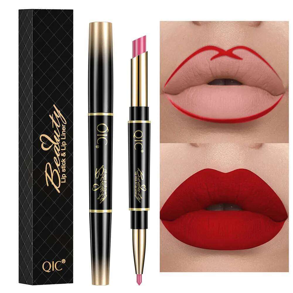 2 In 1 Matte Lipstick lip liner Long Lasting Waterproof Makeup for women Korean Cosmetics Beauty Make up female Lip Tint Stain H260302