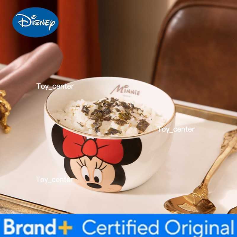 Disney Mickey Mouse Minnie Fashion Cartoon Kawaii Cute Anime Ceramics Tableware Rice Bowl Dessert Small Bowl Birthday Gift H260302