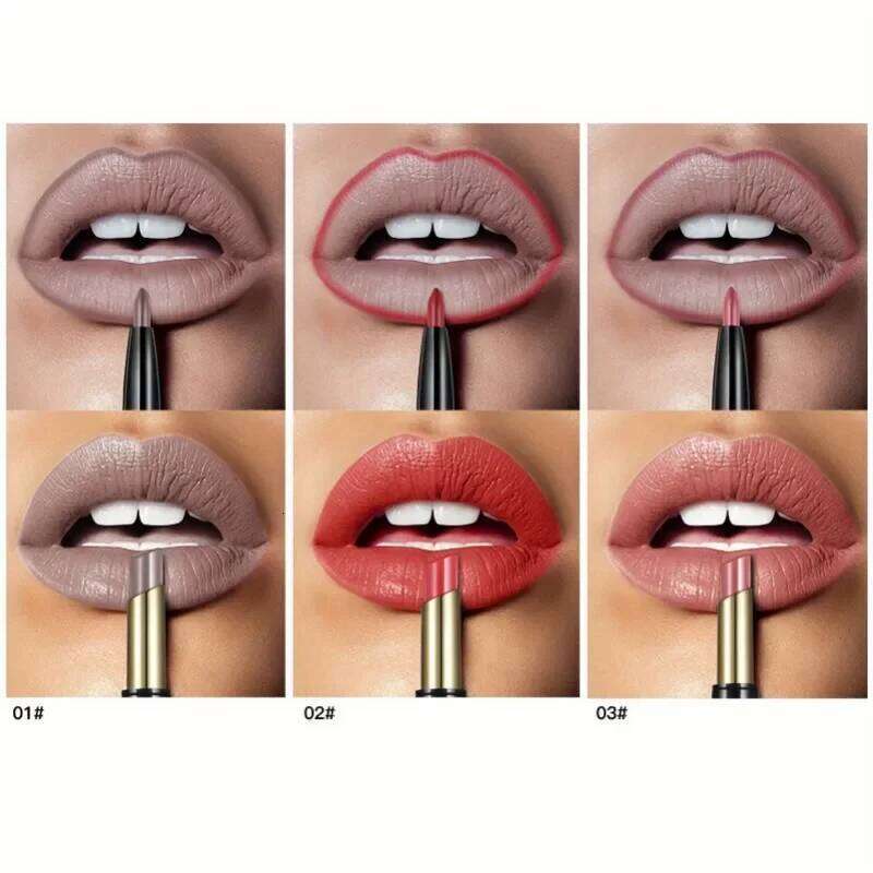 1PC Double-ended Lip Liner and Lipstick Pen - Long-lasting, Matte, Nude Easy To Remove Makeup, Holiday Gifts H260302