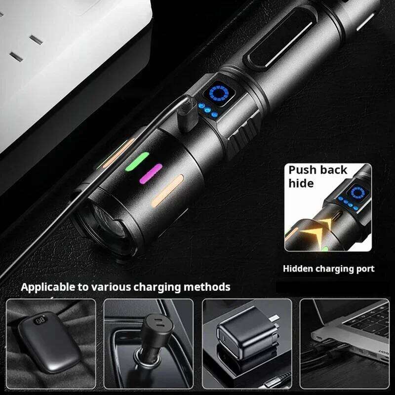 Powerful Flashlight Rechargeable GT10 Shot LED Flashlights High Power Zoom Torch Long Range Tactical Lantren Camping Z260301