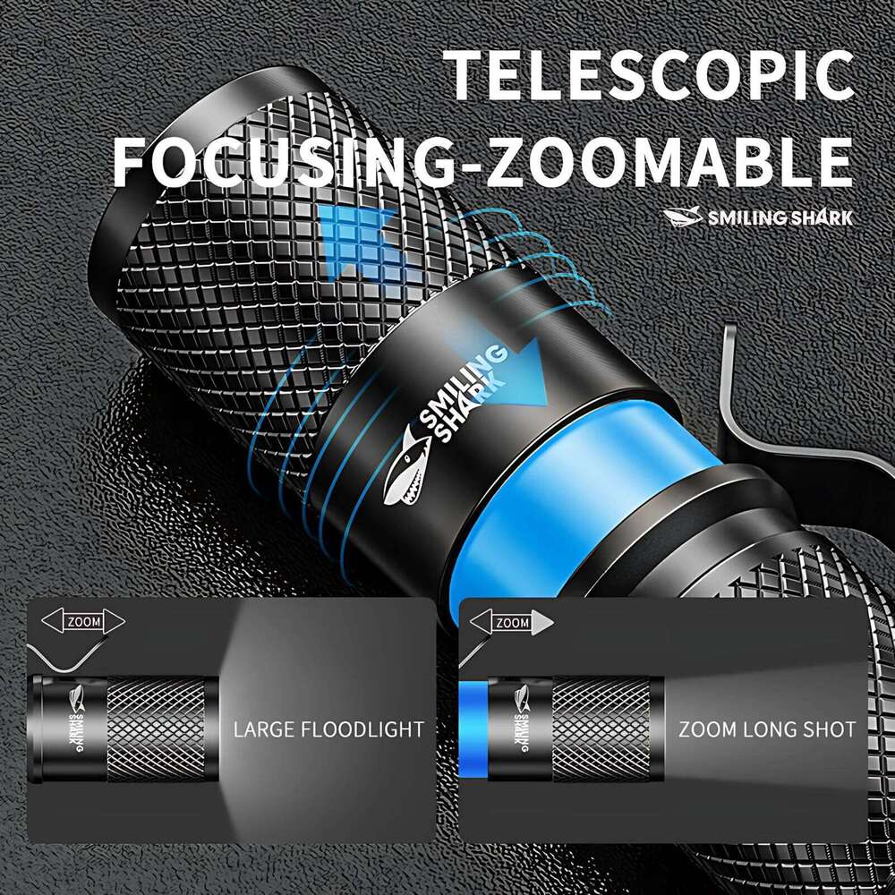 43g Mini Zoomable Flashlight 3 ModesHigh/Low/Strobe IPX4 Waterproof Aluminum Alloy - Pocket Clip for EDC, Camping, Emergency Z260301