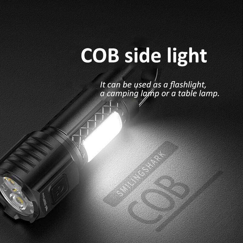 Super Bright 3*LED Flashlight 3 Lighting Modes USB Rechargeable Flashlights Portable Emergency Torch for Camping Hiking Fishing Z260301