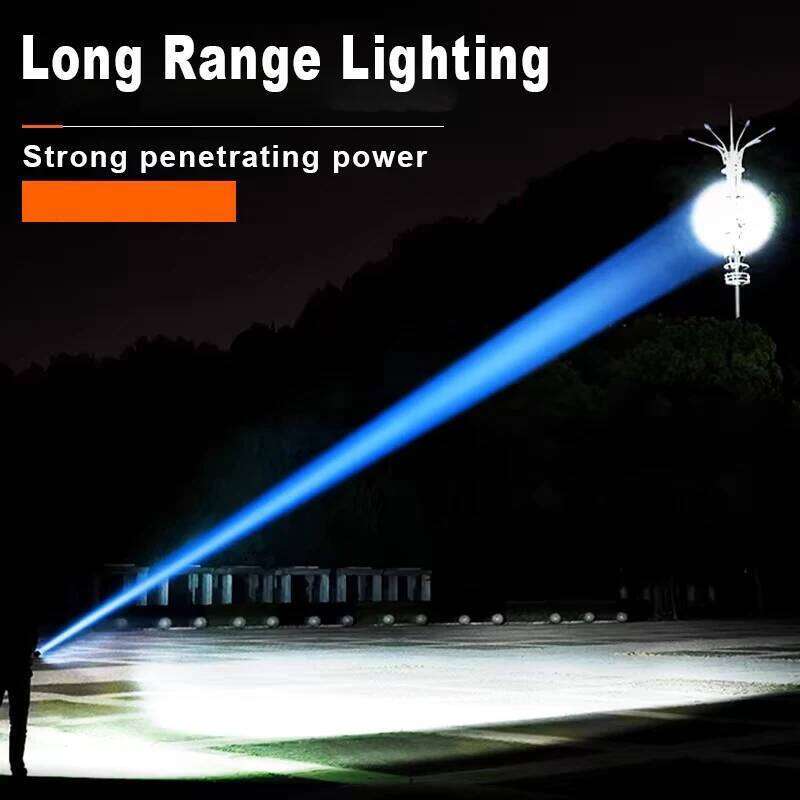 2000000LM High Power Rechargeable LED Waterproof Torch Long Shot 4000M Outdoor Lights Tactical Flashlight For Fishing Z260301