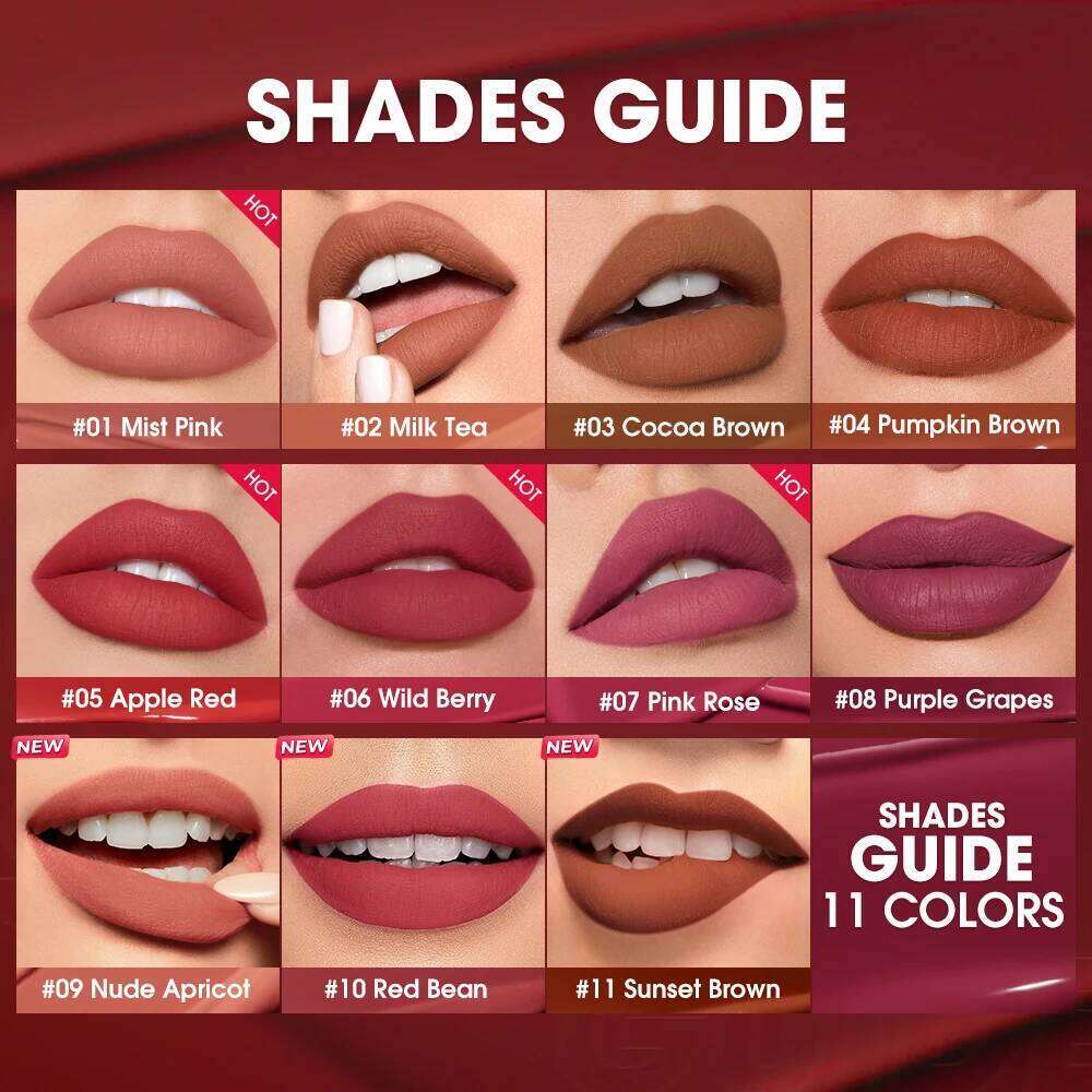 O.TWO.O Lipstick Gloss Waterproof Velvet Non-stick Cup Ultra Stay Matte Long Lasting Color-locking Liquid Lip Stick Makeup H260302