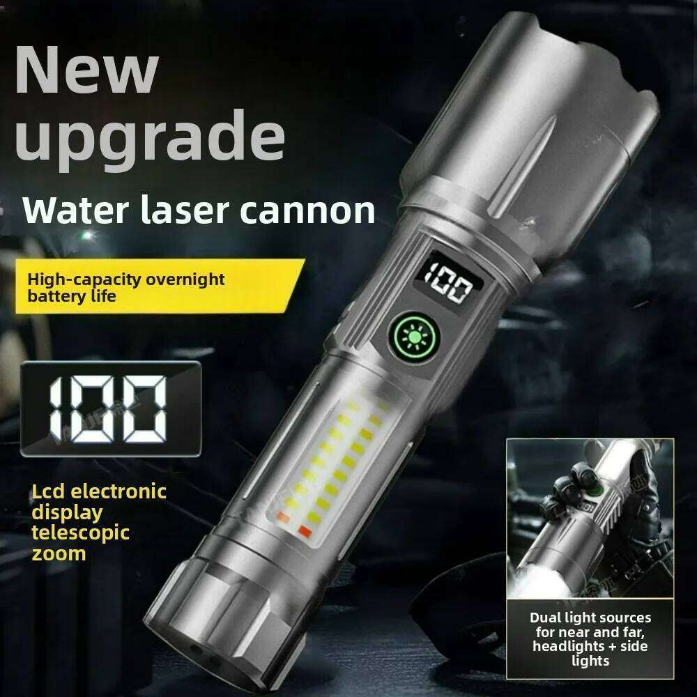 Super Bright Rechargeable Tactical Flashlight Ultra-Bright Long-Shot Multi-Functional Laser Portable Torch Outdoor Activities Z260301