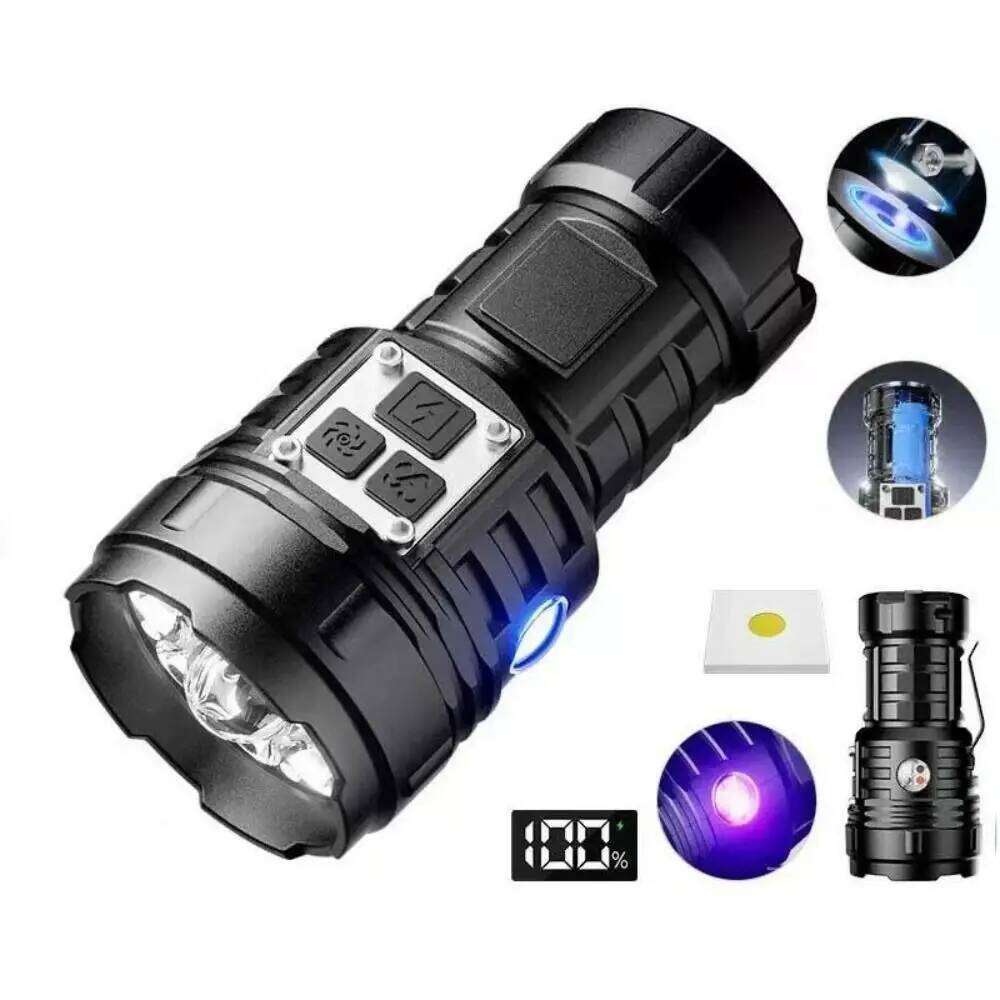 Waterproof Portable 17 Modes USB Rechargeable LED Flashlight Super Bright Handheld Spotlight Running Z260301