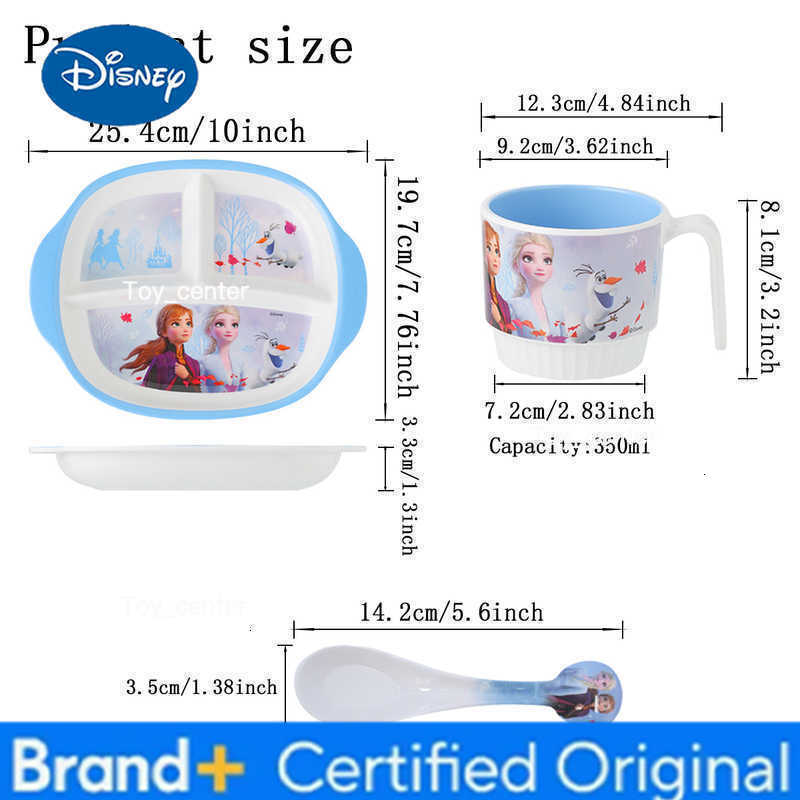 Disney 1pc Cartoon Anna and Elsa and Olaf Frozen melamine tableware plate bowl cup Spoon family dinner party tableware H260302