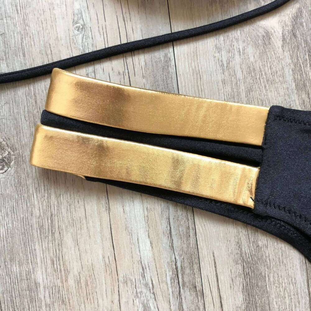 2023 Gold Stamping Set Sexy Padded Women Swimsuit Push Up Bikini Swimwear Summer Beachwear Brazil Bathing Suit Z260301